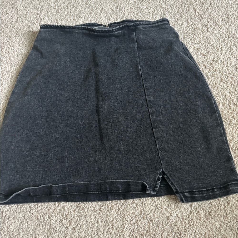 Classic Black Denim Skirt
